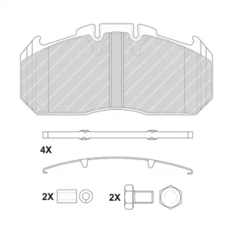 Jeu de 4 plaquettes de frein arrière FERODO