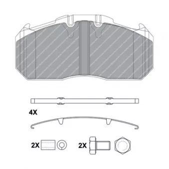 Jeu de 4 plaquettes de frein arrière FERODO