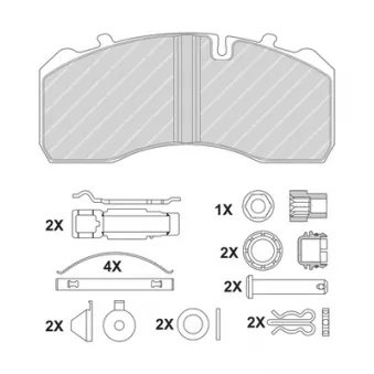 Jeu de 4 plaquettes de frein arrière FERODO