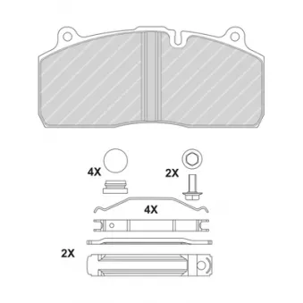 Jeu de 4 plaquettes de frein FERODO