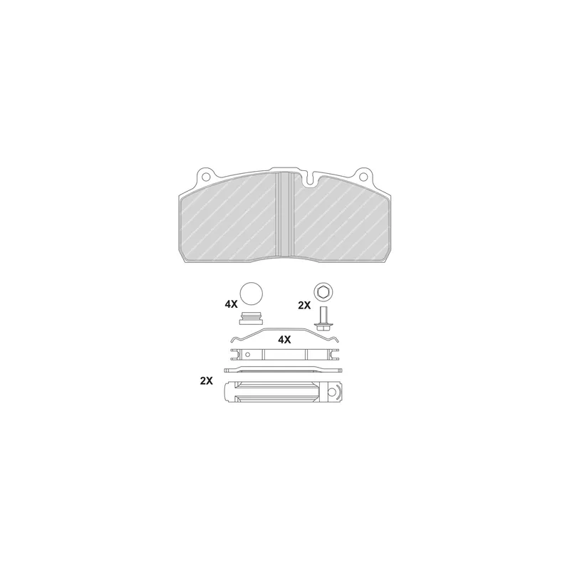 Jeu de 4 plaquettes de frein FERODO FCV1814BFE