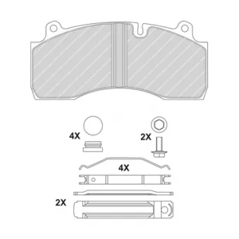 Jeu de 4 plaquettes de frein arrière FERODO