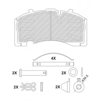 Jeu de 4 plaquettes de frein arrière FERODO