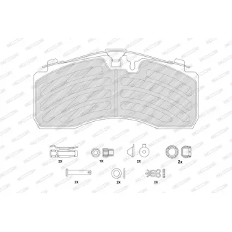 Jeu de 4 plaquettes de frein arrière FERODO