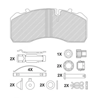 Jeu de 4 plaquettes de frein arrière FERODO