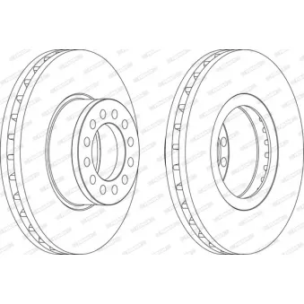 Jeu de 2 disques de frein avant FERODO