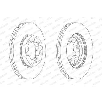 Jeu de 2 disques de frein avant FERODO