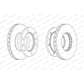 Jeu de 2 disques de frein avant FERODO