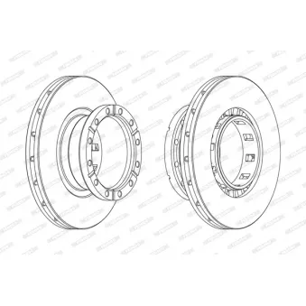 Jeu de 2 disques de frein arrière FERODO