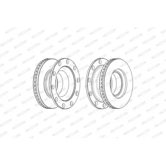 Jeu de 2 disques de frein avant FERODO