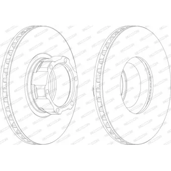 Jeu de 2 disques de frein avant FERODO