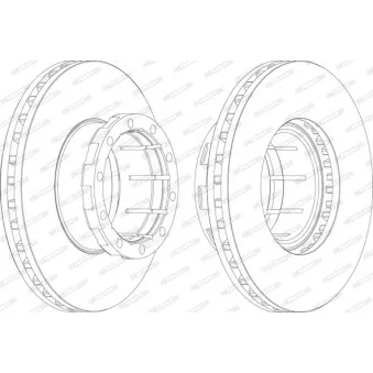 Jeu de 2 disques de frein avant FERODO