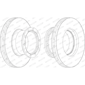Jeu de 2 disques de frein avant FERODO