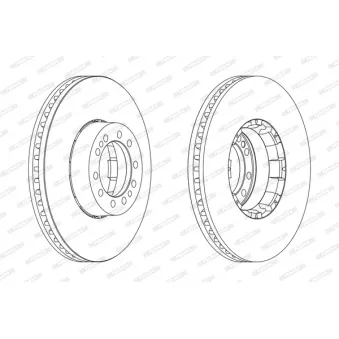 Jeu de 2 disques de frein avant FERODO