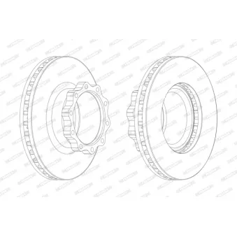 Jeu de 2 disques de frein avant FERODO