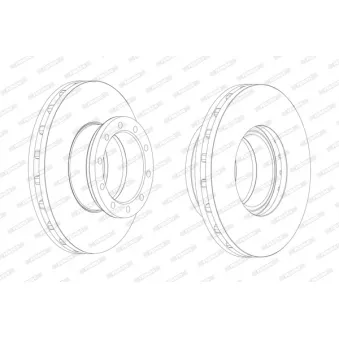 Jeu de 2 disques de frein avant FERODO