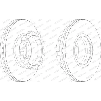 Jeu de 2 disques de frein avant FERODO