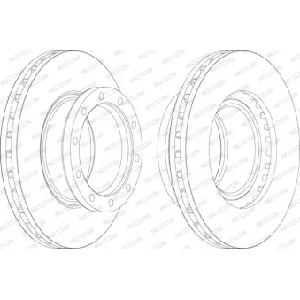 Jeu de 2 disques de frein avant FERODO
