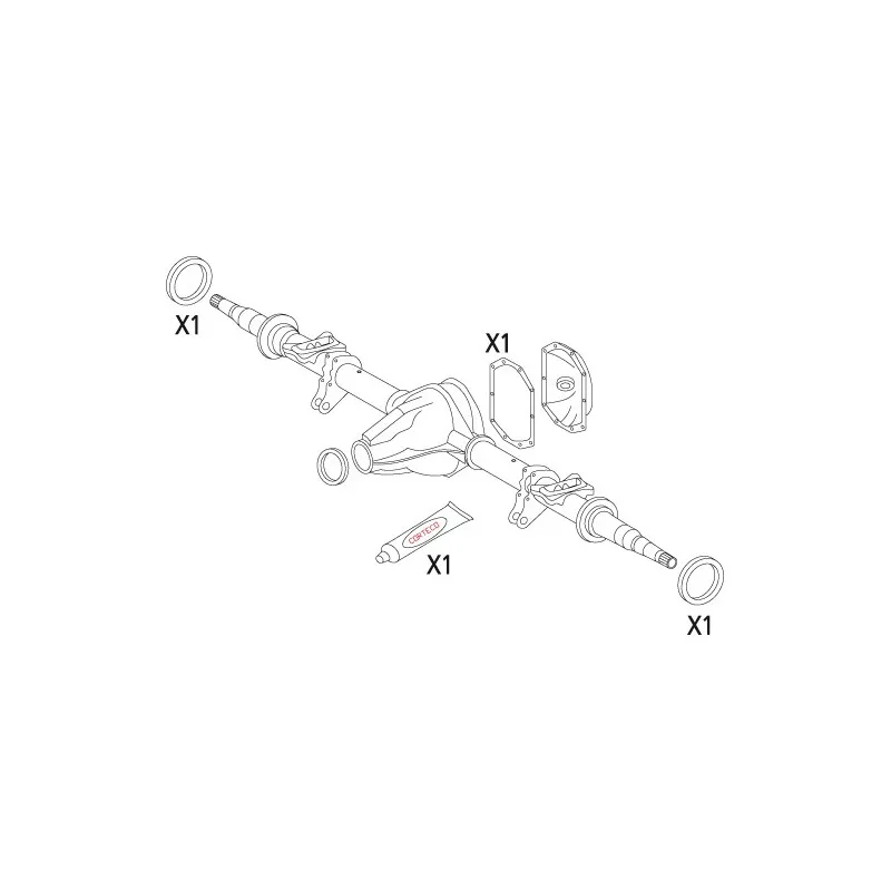 Jeu de joints d'étanchéité, différentiel CORTECO 19536169
