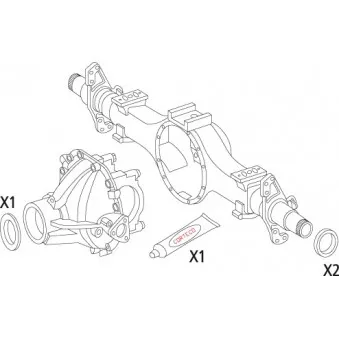 Jeu de joints d'étanchéité, différentiel CORTECO