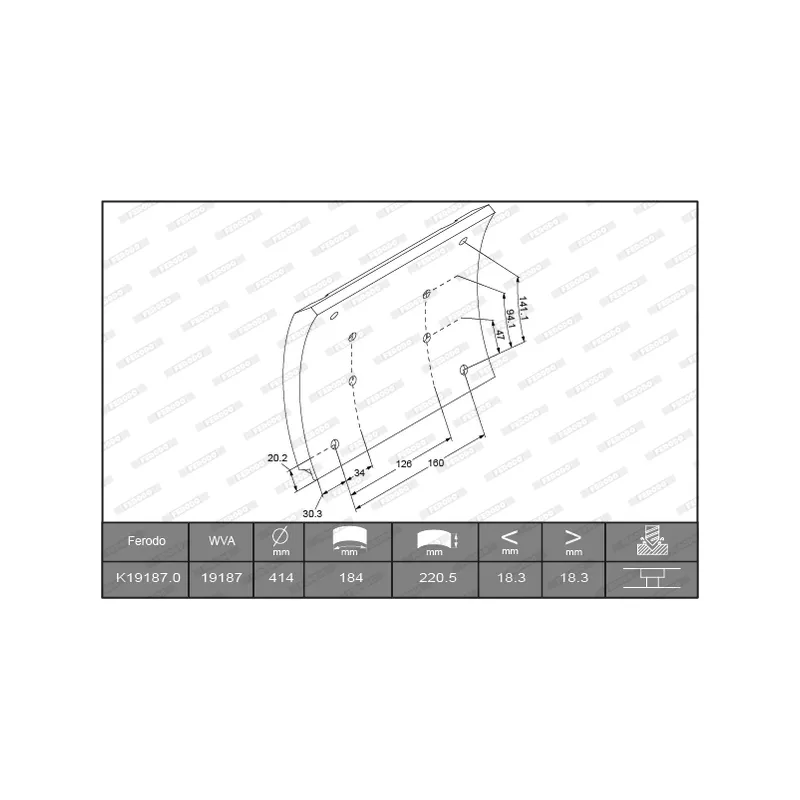 Kit de garnitures de frein, frein à tambour FERODO K19187.0-F3658