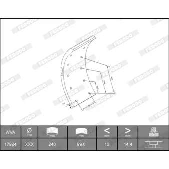 Kit de garnitures de frein, frein à tambour FERODO K17924.0-F3653
