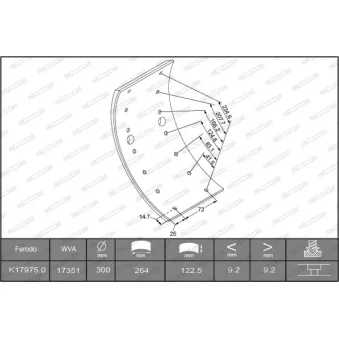 Kit de garnitures de frein, frein à tambour FERODO K17975.0-F3549
