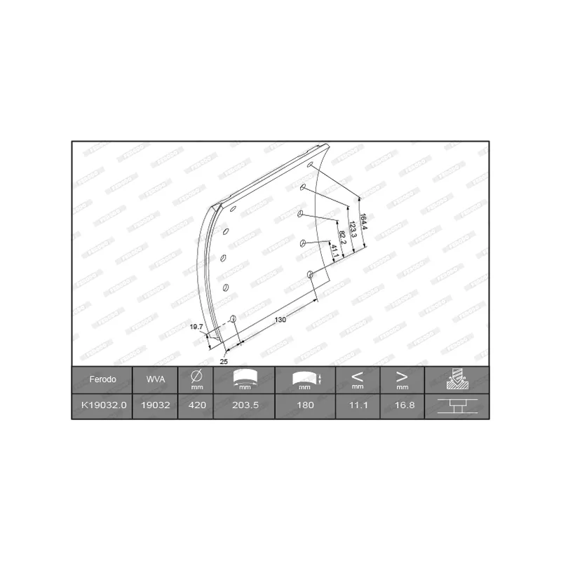 Kit de garnitures de frein, frein à tambour FERODO K19032.0-F3658