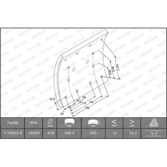 Kit de garnitures de frein, frein à tambour FERODO K19553.0-F3656