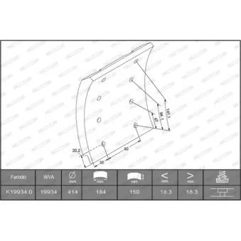 Kit de garnitures de frein, frein à tambour FERODO