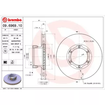 Jeu de 2 disques de frein avant BREMBO