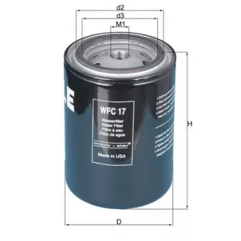 Filtre de liquide de refroidissement KNECHT WFC 17