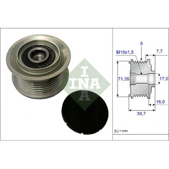 Poulie roue libre, alternateur INA