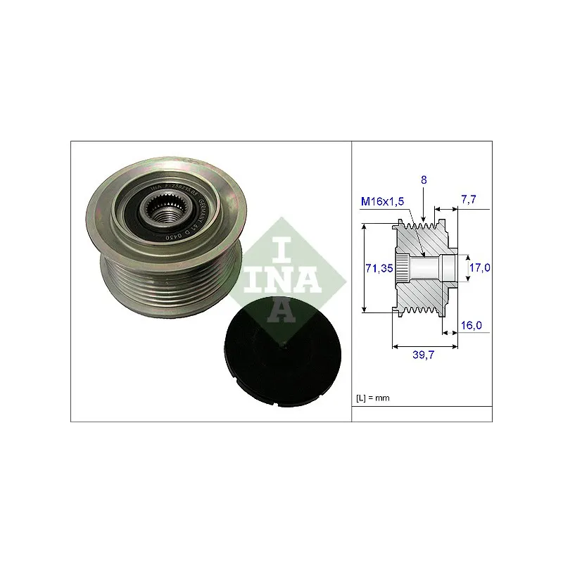 Poulie roue libre, alternateur INA 535 0078 10