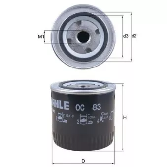 Filtre à huile KNECHT OC 83