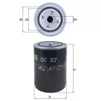 Filtre à huile KNECHT OC 37