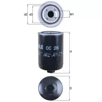 Filtre à huile KNECHT OC 26