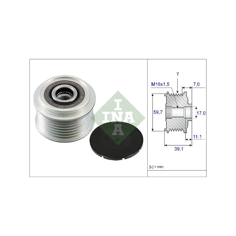 Poulie roue libre, alternateur INA 535 0053 10