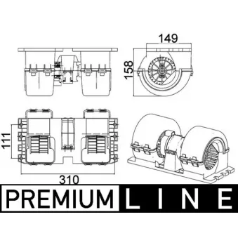Pulseur d'air habitacle MAHLE AB 145 000P