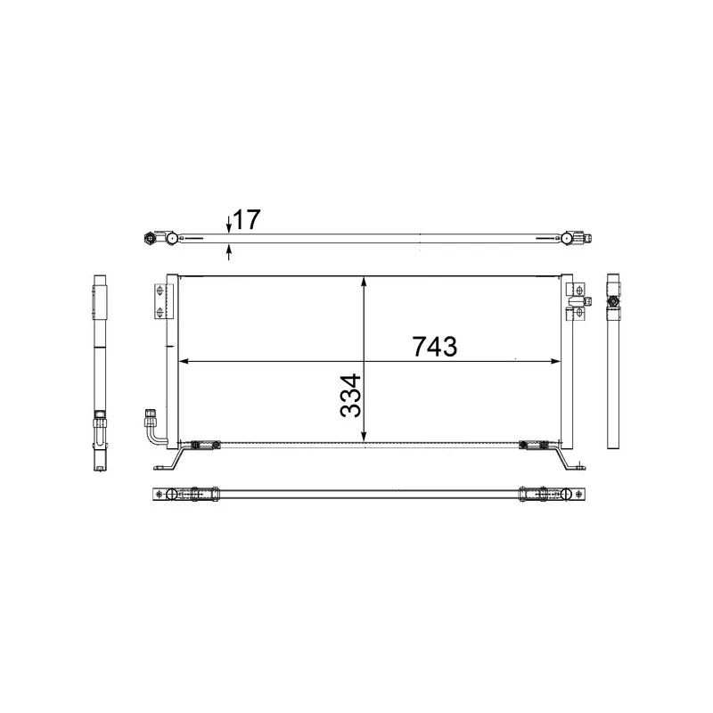 Condenseur, climatisation MAHLE AC 106 000S