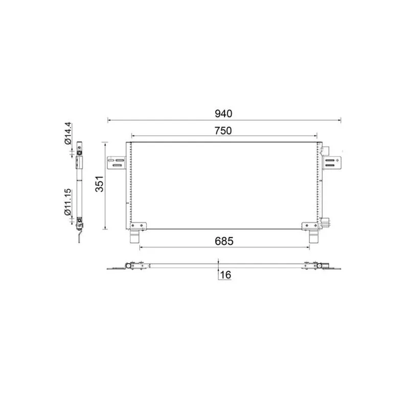 Condenseur, climatisation MAHLE AC 282 000S