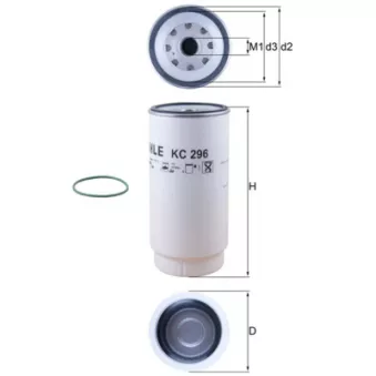 Filtre à carburant MAHLE KC 296D