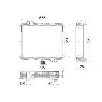 Radiateur, refroidissement du moteur MAHLE CR 2669 000P