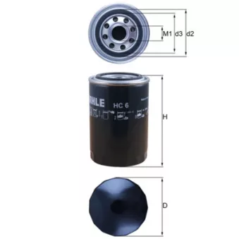 Filtre, système hydraulique de travail MAHLE HC 6