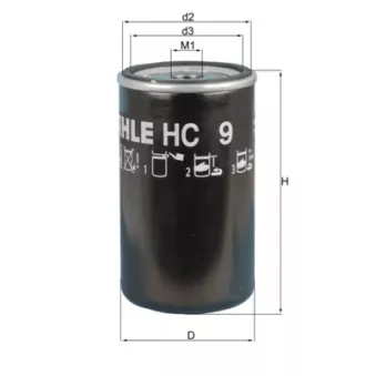 Filtre hydraulique, boîte automatique MAHLE HC 9