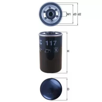 Filtre à carburant MAHLE KC 117