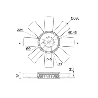 Roue du souffleur, refroidissementdu moteur MAHLE