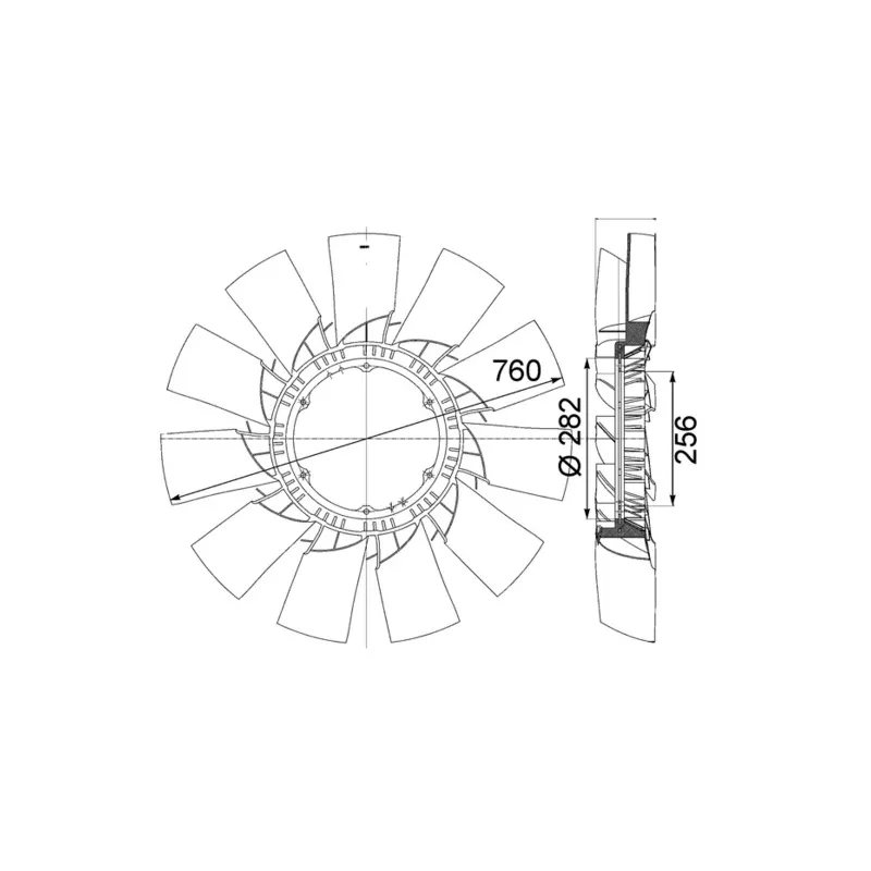 Roue du souffleur, refroidissementdu moteur MAHLE CFW 41 000P