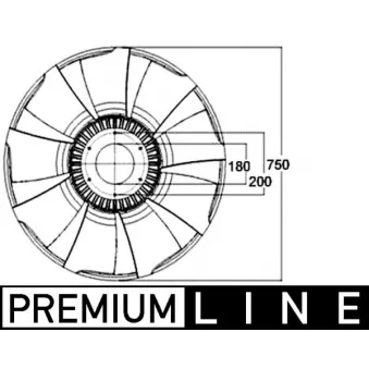 Roue du souffleur, refroidissementdu moteur MAHLE CFW 54 000P