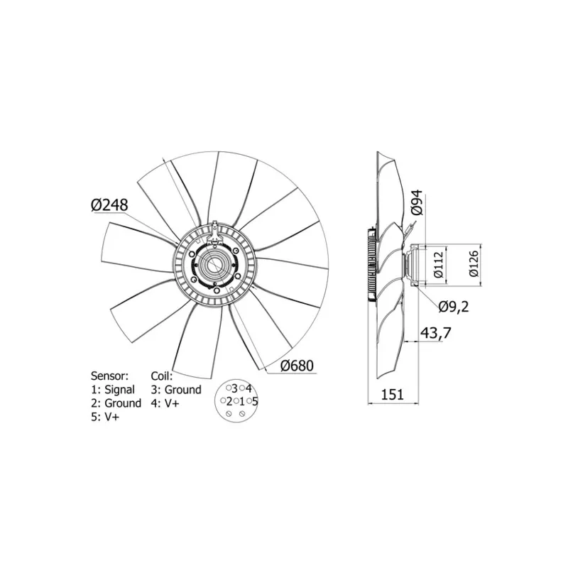 Ventilateur, refroidissement du moteur MAHLE CFF 439 000S